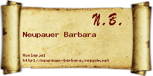 Neupauer Barbara névjegykártya